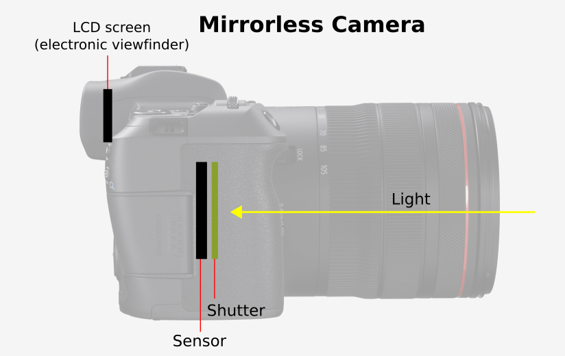 Mirrorless, nói một cách khác, sử dụng khung ngắm điện tử (EVFs)